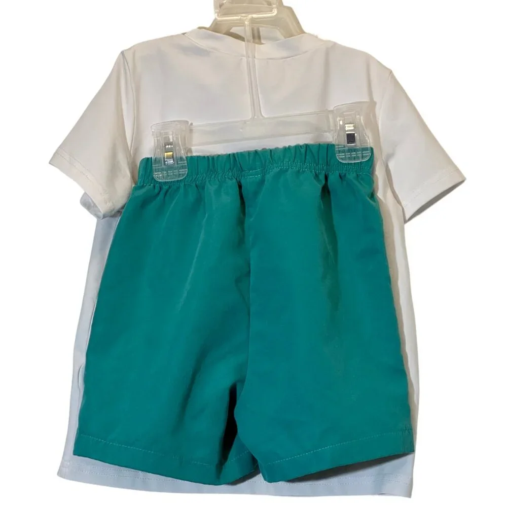 Boys Cream | Green Matching Set Size: 5 Yrs.
